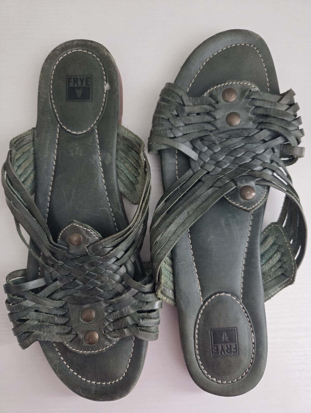 Size 8.5 Leather Slides
